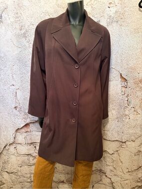 Lisa Fashion Brown Sateen Wool Spring/Fall Coat 🇨🇦